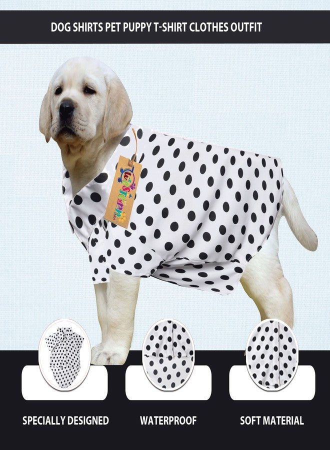 ويستيرن إرا قميص مطبوع عصري فائق النعومة من ويسترن إيرا، ملابس مريحة للغاية للكلاب، قميص قطني مطبوع يسمح بمرور الهواء، قميص خفيف الوزن لطيف لحيواناتك الأليفة (مقاس كبير جدًا - 28 بوصة) (أبيض منقط) - Image 3